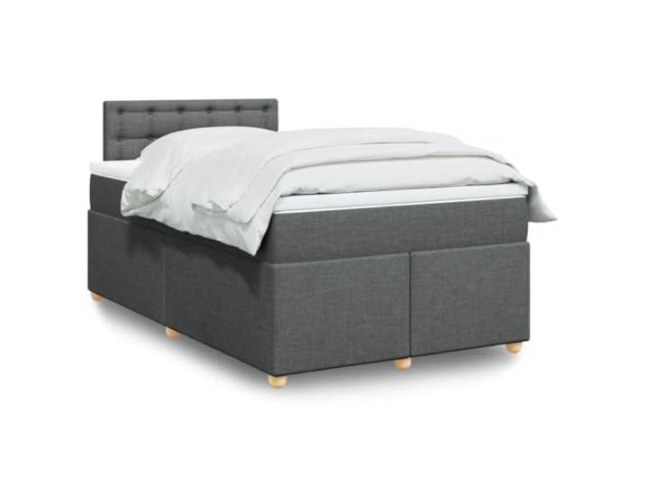 RJPLMFV Lattenrost mit Matratze, Dunkelgrau, 120 x 200 cm Weiches Polyestergewebe, individuelle Taschenfedern, abnehmbarer Bezug, waschbar, reduziert Bewegungen