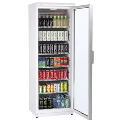 KBS Gastrotechnik Glastürkühlschrank CD 350 weiß - Türanschlag links