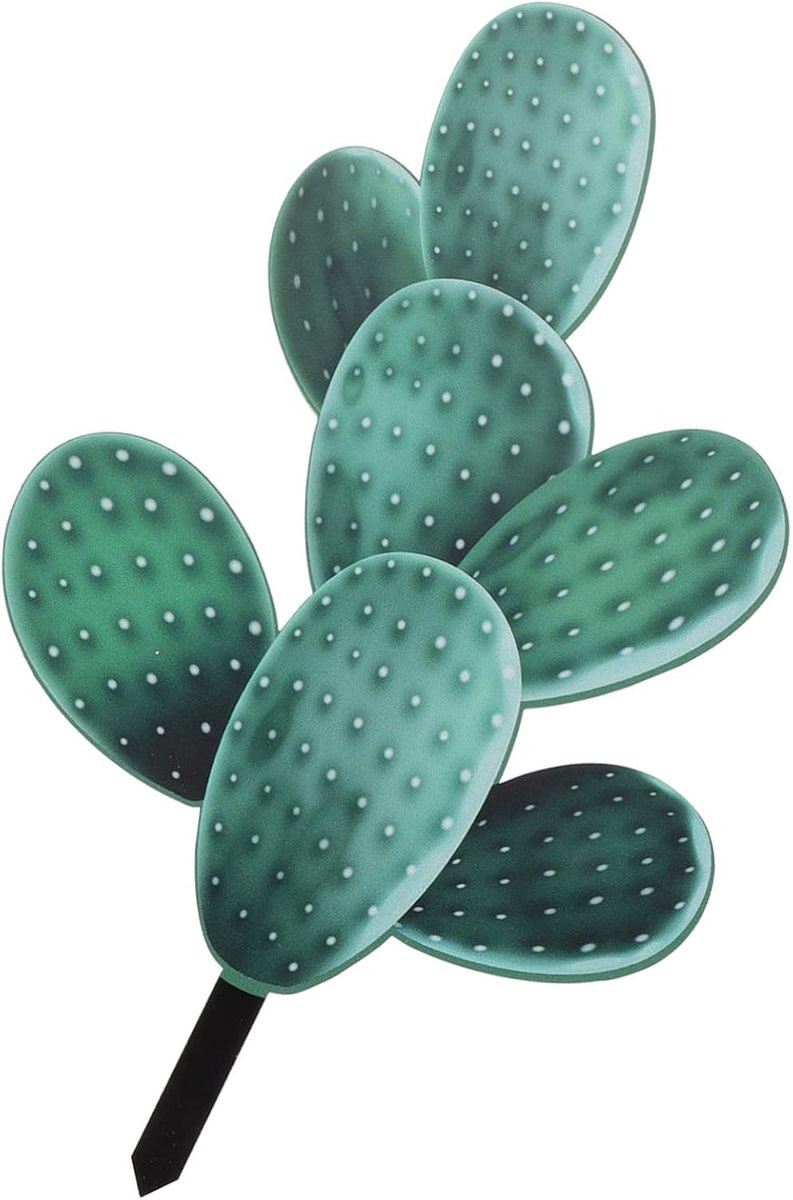 Felgekleurde Cactus Paal Decoratie - Weerbestendig Tuinornament Kunstplant - Hoogte: 25 cm