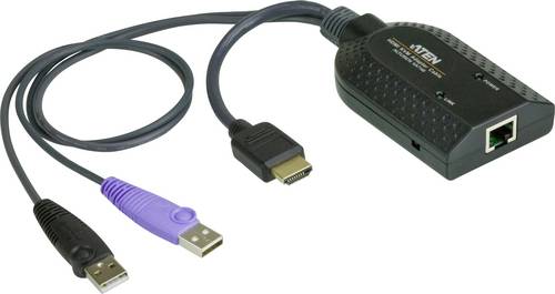 ATEN KVM Adapter [2x USB 2.0 Stecker A, HDMI-Stecker - 1x RJ45-Buchse] Schwarz