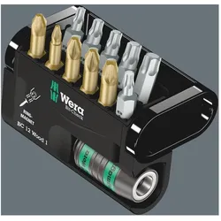 Wera, Bits, Bit-Check 12 Wood 1 SB (Innensechsrund TX, Kreuz Phillips PH, Kreuz Pozidriv PZ)