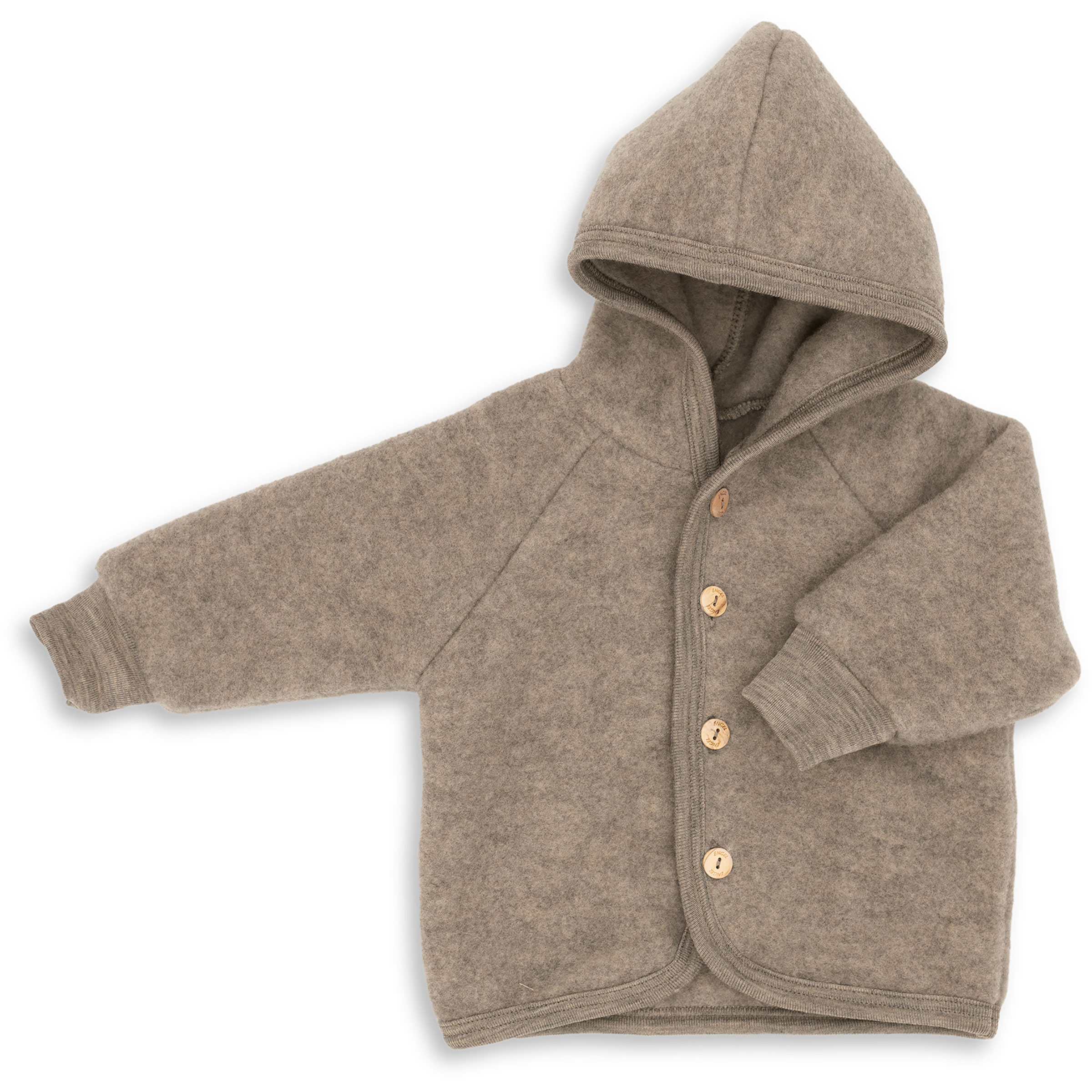 Engel Wollfleece Kinder Freizeitjacke, Parkas beige Größe 86 Trekking Hautfreundlich Merinowolle