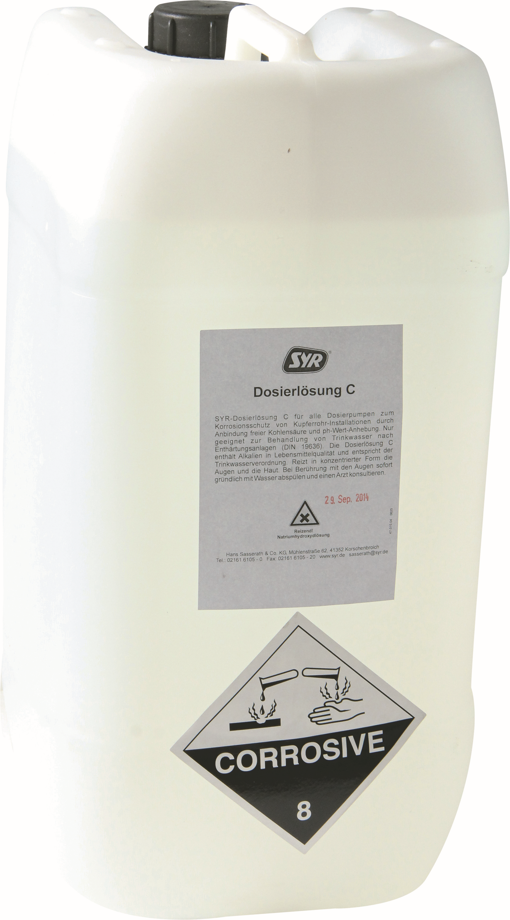 Syr - Sasserath solution dosée 3100.00.905 type SW, 25 l, pour eaux agressives