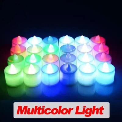 Uplift Treasures Battery Powered LED Flameless Flickering Tealight Candles multicolor Light 5pcs