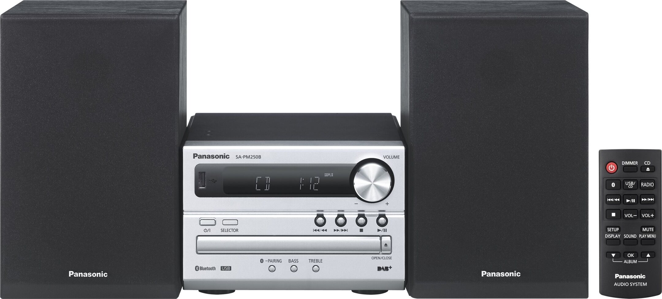 Panasonic SC PM 250 Micro Hifianlage mit Bluetooth silber schwarz