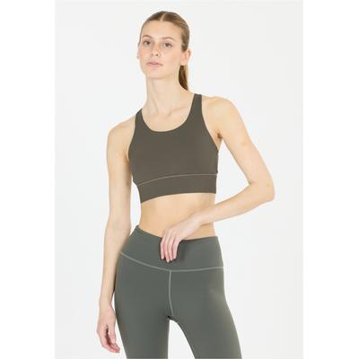 Sport-BH ATHLECIA "Lavigne", Damen, Gr. S, grau, 77% Polyester, 23% Elasthan, unifarben, BHs Sport-BH, Mit Quick-Dry-Funktion