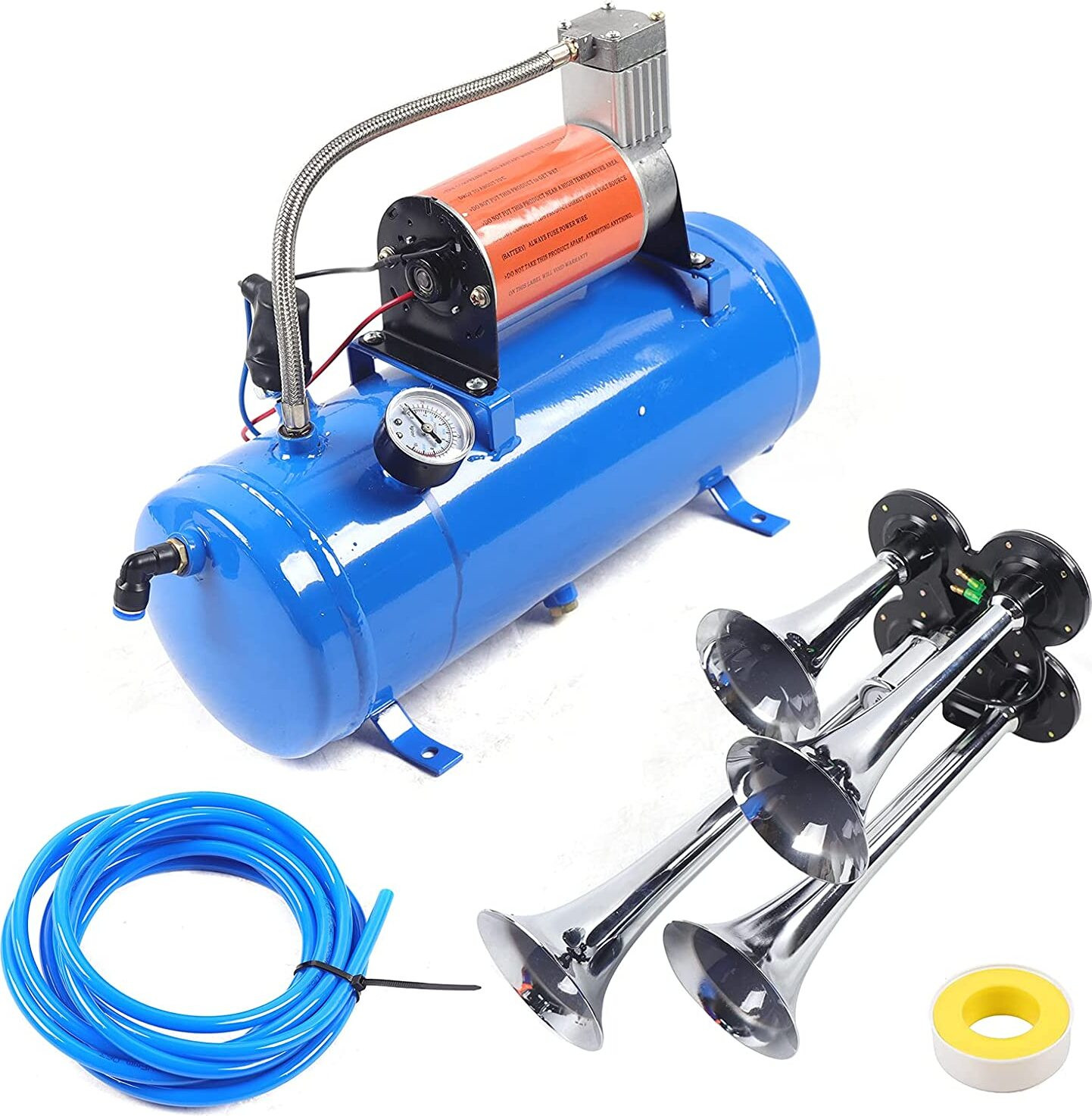 Enjoyshopping 12V Luchthoorn Set met 6L Luchtcompressor en 150 PSI Drukluchtpomp
