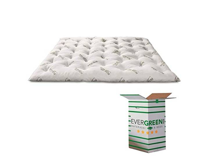 EVERGREENWEB Matratzen Topper 120 x 190 cm, Höhe 8 cm, Aus Memory Foam mit Aloe Vera Bezug, Matratzenschoner Orthopädisch mit Gänsefeder-Effekt, Weich Futon Aloe Memory Topper