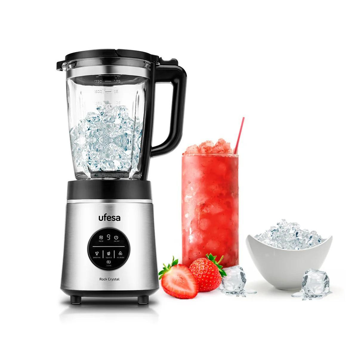 Ufesa Rock Crystal staande mixer, 1,75 liter, 1800 W, zwart en roestvrij staal
