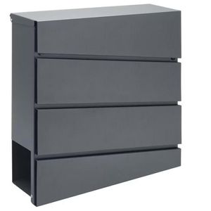 Monzana Briefkasten 108102, anthrazit, Stahl, 36,5x37x11cm, Zeitungsfach