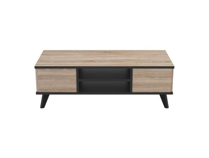 Table basse WAYNE Imitation chêne et noir