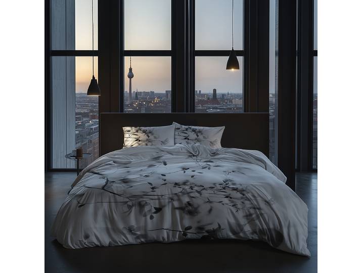 Mako-Satin-Bettwäsche Berta 260 x 260 cm + 2 Kissen 60 x 70 cm Grau