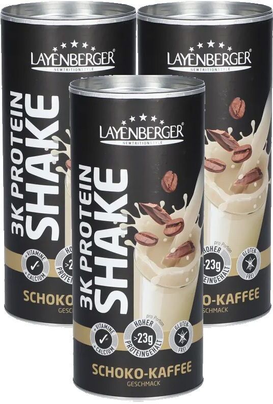 3x Layenberger 3K Protein-Shake, Schoko-Kaffee 3x360 g Pulver