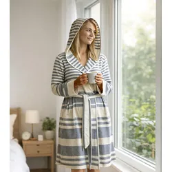 framsohn Damenbademantel Boho Living (Farbe: Grau / Größe: L)