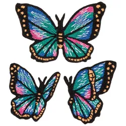 buttinette Applikation "Schmetterling", Größe: 3,9–6 cm, Inhalt: 3 Stück