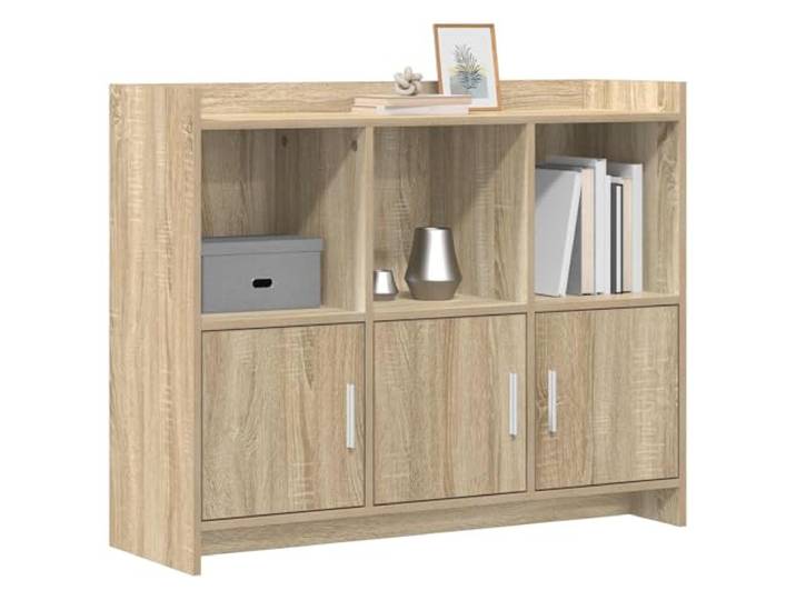 KTHLBRH Sideboard Eiche Sonoma 98,5 x 33 x 80 cm Ingenieuriertes Holz Rechteckig, praktisch für Esszimmer, Wohnzimmer oder Flur, gut verarbeitete Paneele