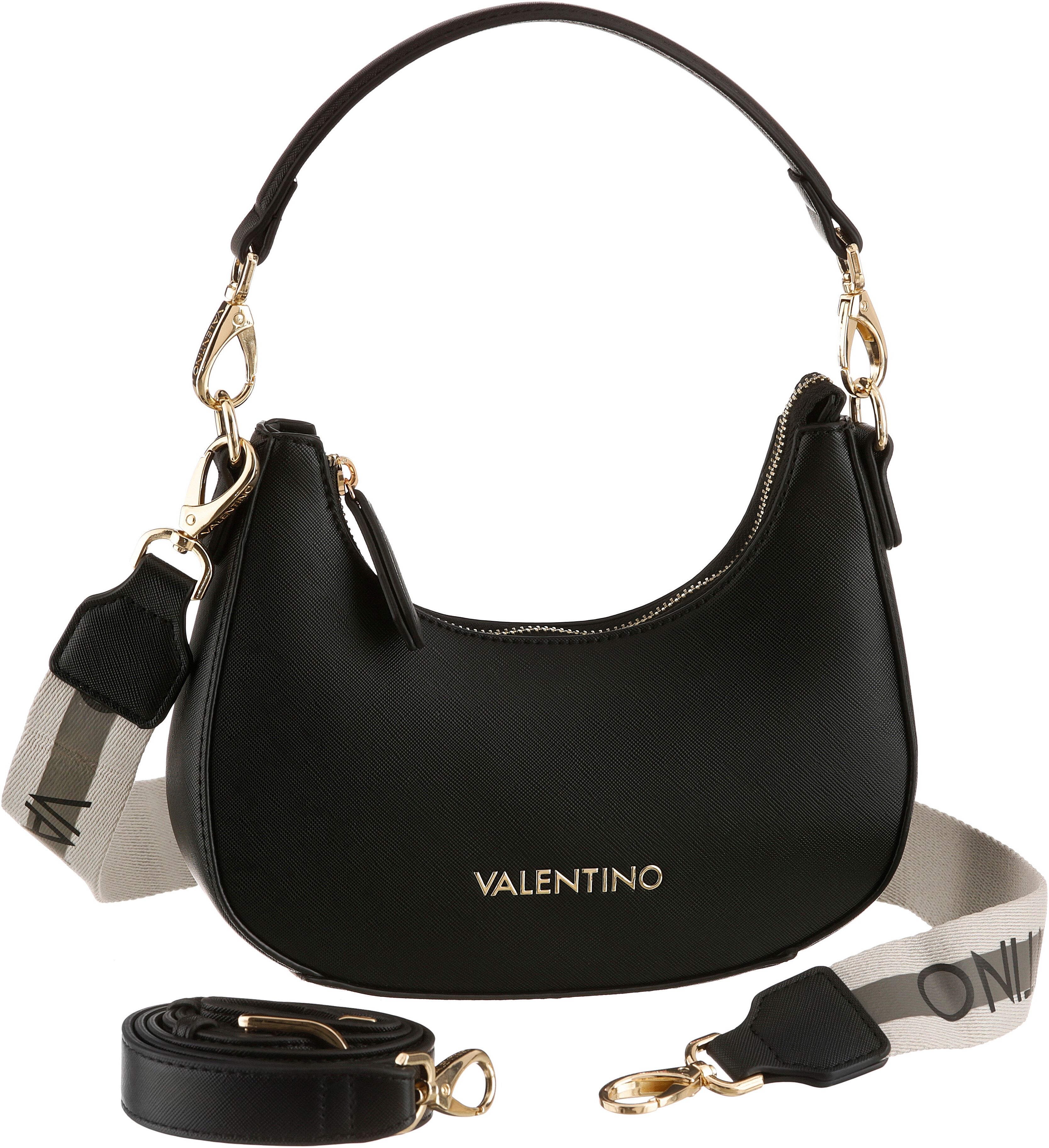 Schultertasche VALENTINO BAGS "ZERO RE", Damen, Gr. B/H/T: 22cm x 19cm x 6cm, schwarz, Lederimitat, unifarben, Taschen Schultertasche, im schicken Design schwarz B/H/T: 22cm x 19cm x 6cm