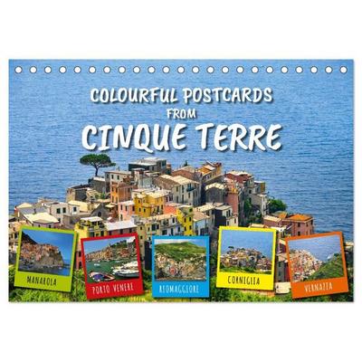 Colourful Postcards from Cinque Terre (Desk Calendar 2027 DIN A5 landscape), CALVENDO 12 Month DeskCalendar