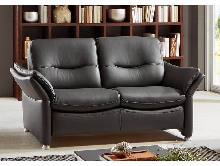 HUKLA 2-Sitzer HU-SF15058 Ledersofa, Breite 164 cm, hochwertiges Glattleder, optional mit Kopfstütze