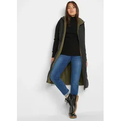 bonprix Wende-Steppweste aus recyceltem Polyester mit Kapuze, schwarz, Gr.48, Oversize Steppweste zum Wenden mit Kapuze
