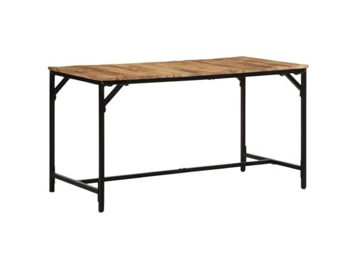 HEFZGDB Esstisch aus massivem Mangoholz 140x70x75 cm mit Eisengestell - Robuster Tisch für Speisen und Getränke - Tropisches Hartholz mit industriellem Design - Praktische