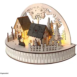 HTI-Living, Weihnachtsbeleuchtung, Weihnachtsszene beleuchtet Rehe