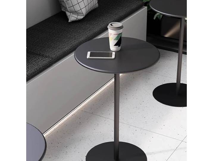 Preferspace Stehtisch, kleine Theke, Bistro-Kneipentische mit rundem Beistelltisch aus Metall, schwarzer multifunktionaler Beistelltisch für Bistro, Café, Home Office (40 x 40 x 62 cm)
