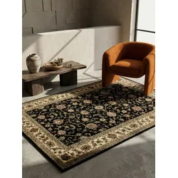 Teppich Kurzflor TANNHEIM in Schwarz, orientalisch, aus Polypropylen, 160 x 230 cm