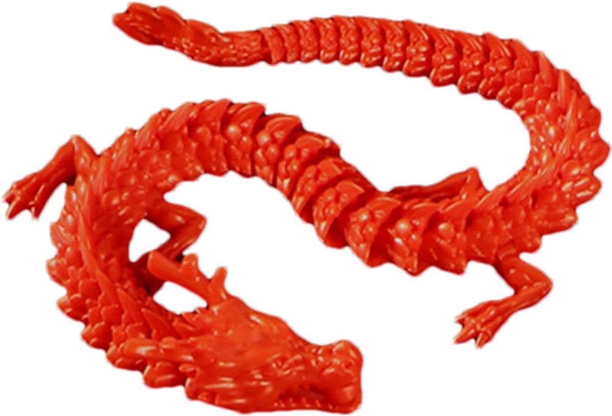 Gouden Draak Figuur - Bewegend Beest met Volledig Beweegbare Gewrichten - 30 cm - Decoratie voor op Tafel