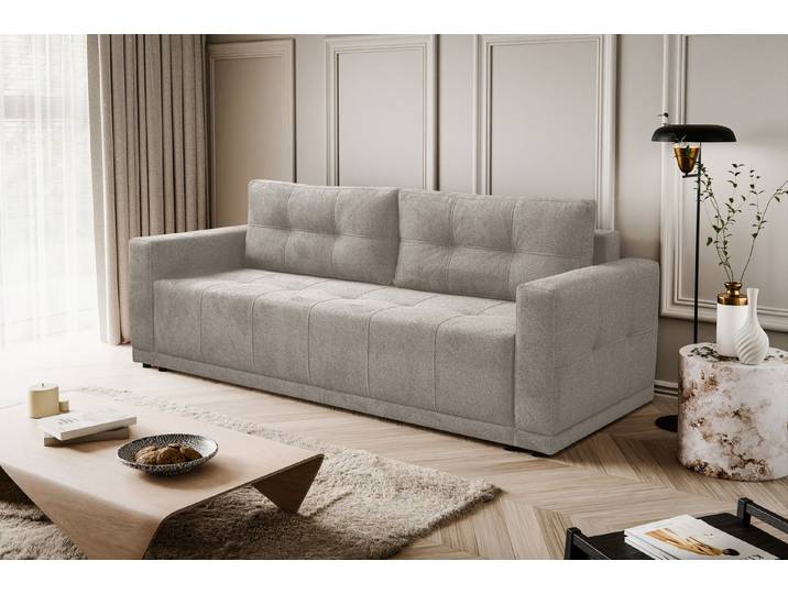 Kaiser Möbel Schlafsofa Lusso Sofa mit Schlaffunktion und Bettzeugcontainer, Schlaffunktion, Aufbewahrung von Bettzeug, komfortabel