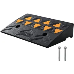 VEVOR Schwellenrampe Vollgummi Türschwellenrampe Max. Tragfähigkeit bis zu 15Tonnen Bordsteinrampe 50x30x10,8cm Rollstuhlrampe Auffahrrampe Gummirampe Geeignet für unebenen Boden Bordsteinkanten