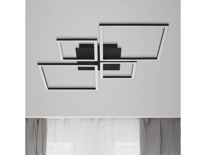 Briloner LED Deckenlampe Frame, dimmbar, schwarz, für Wohn- / Esszimmer, Metall, Modern, LED Deckenleuchte