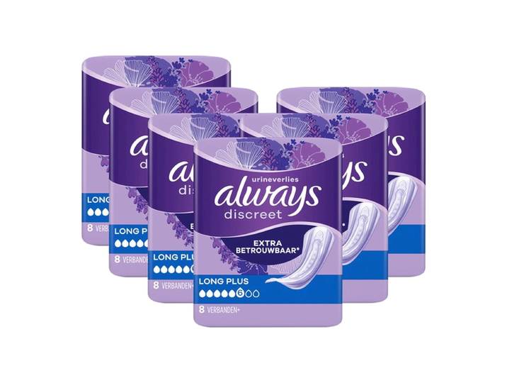 Always Discreet verband voor urineverlies dames Long Plus - 6 x 8 verbanden