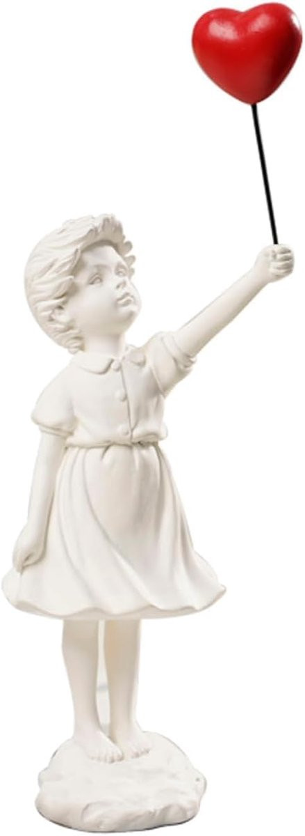 Modern standbeeld vliegend ballon meisje - Resin decoratief beeldhouwwerk