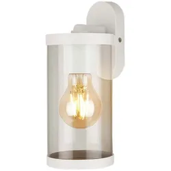 Außenleuchte Wandlampe Gartenleuchte Alu weiß klar E27 Hauswandlampe Wandlaterne