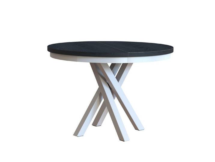 Design Möbel Wohnzimmertisch KRYSS – Runder ausziehbarer Esstisch im modernen Loft-Stil