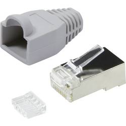 LogiLink MP0021 RJ45-Steckverbinder CAT 6, geschirmt MP0021 Stecker, gerade Pole: 8P8C Polzahl Sensoren 8P8C Grau 100 St.