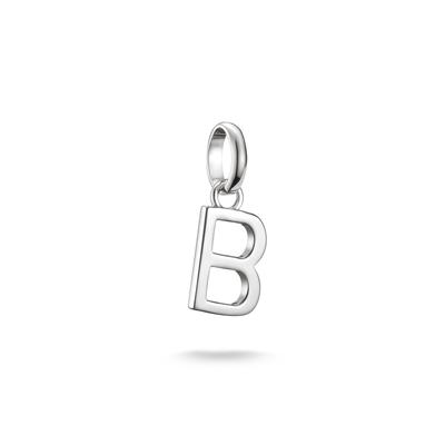 Charm Buchstabe THOMAS SABO "Charm Alphabet/Buchstabe - Connect", silber (silberfarben), Charms, Damen, B, Silber 925 (recycelt)