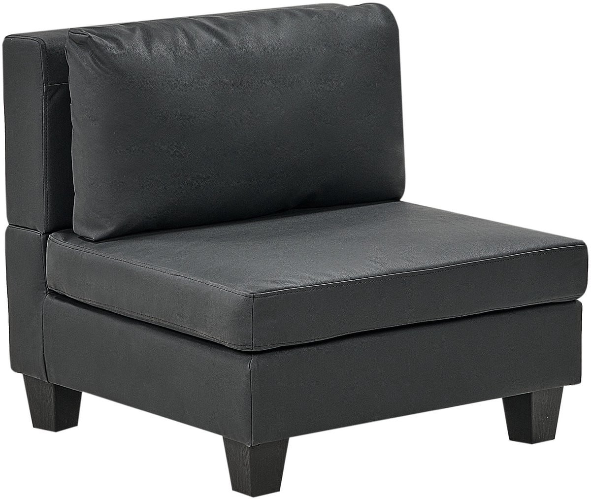 Beliani Fauteuil Zwart Kunstleer