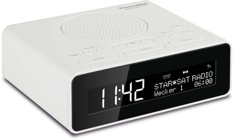 TechniSat DigitRadio 51 DAB, FM Radio Uhr (Weiß) 0001/4981