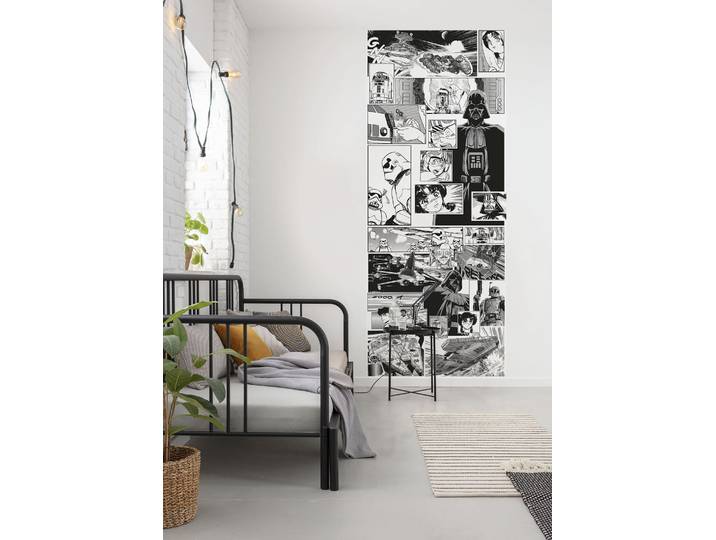 Fototapete KOMAR Digitaldruck Vlies - Star Wars Manga Madness - Grösse 100 x 250 cm , schwarz-weiss (schwarz, weiß), Rollen: 1, Vlies, Tapeten, Fototapete, Kinderzimmer