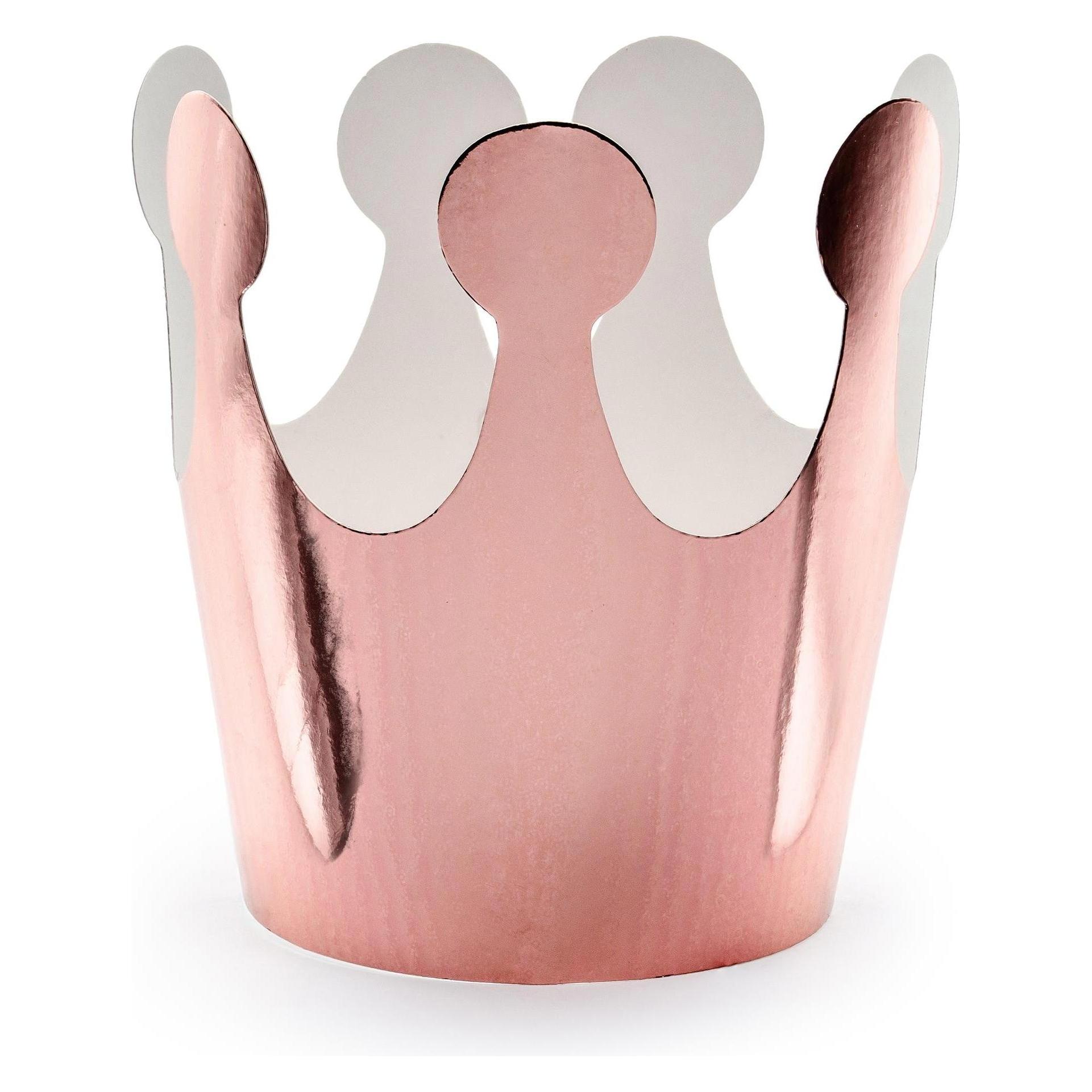 Partydeco Partyaccessoire Krone Ø 9 cm x 6 cm (H), Rosegold, 6 Stück (6 Stk.) (KRN9-019R)