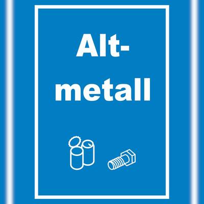 HB-Druck Altmetall Mülltrennung Schild Text Symbol Blech Dose Schraube hochkant A3 (297x420mm)