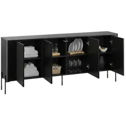 Dmora Laion - Schrank, 190x40x80h cm Schwarz, 4 Regale