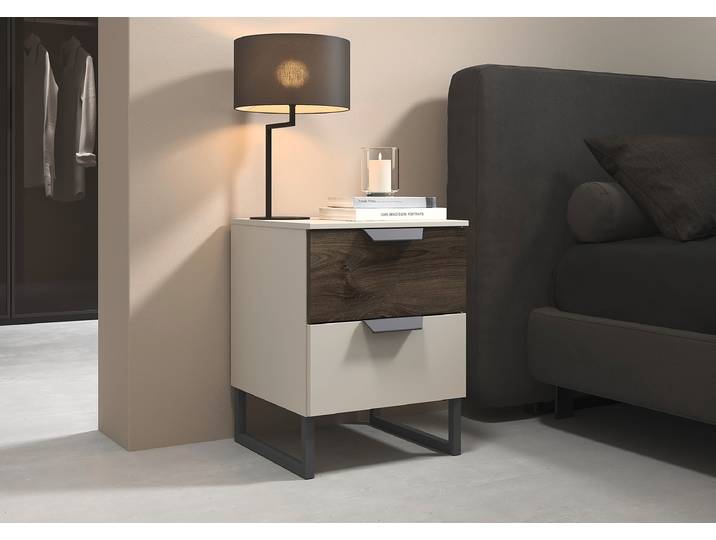 Table de nuit Barea 40 x 53 x 42cm Beige/Cachemire