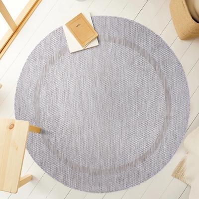 Outdoorteppich AYYILDIZ TEPPICHE "RELAX 4311, auch als Läufer und in Rund", silber (silberfarben), H:5mm Ø:120cm, Polypropylen, Teppiche, Outdoorteppich, Läufer, Pflegeleicht, Robust, In- und Outdoor, große Farbauswahl