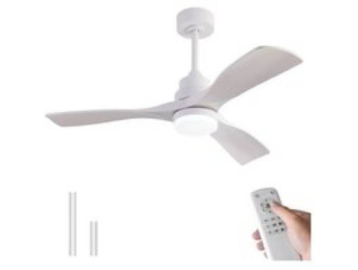 Plafonnier ventilateur 106 cm avec lumière LED télécommande silencieux 6 vitesses moteur DC blanc