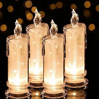 Inspired Living 4 Piece Flameless LED Candles Battery Operated Flickering LED Pillar Candle Set 4 Piece Flameless LED Candles Battery Operated Flickering LED Pillar Candle Set