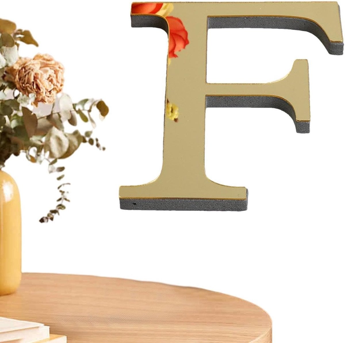 Acryl spiegel letters 3D muurstickers - Zelfklevend alfabet decoratieve muurkunst - 26 letters - Licht goud