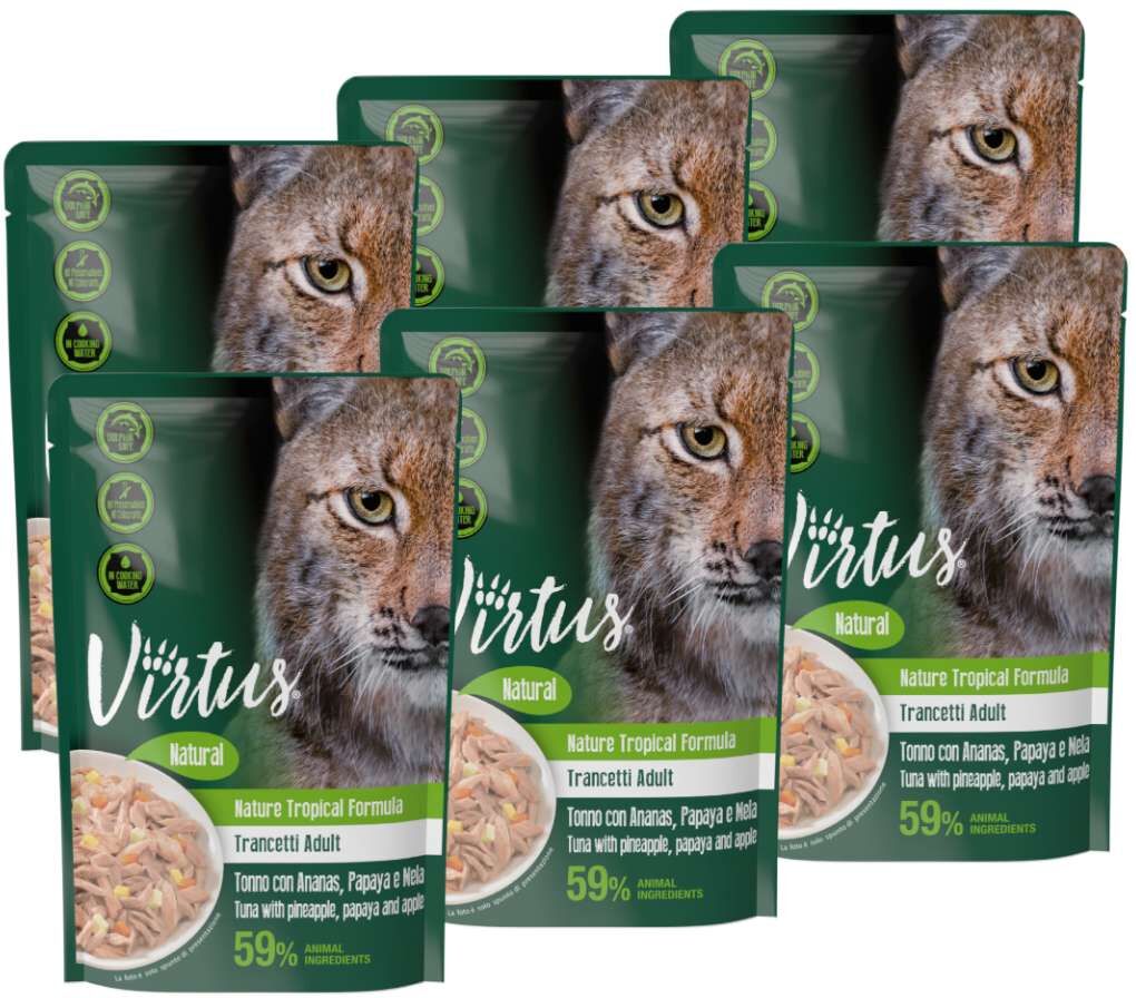 Virtus Cat Natural Busta Multipack 6X70G TONNO CON PAPAYA
